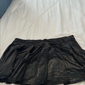 Black Faux Leather Skirt